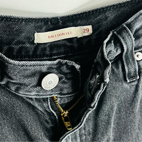 Free People Levi’s Balloon Black High Rise Jeans Relaxed Fit size 29 - Picture 8 of 9